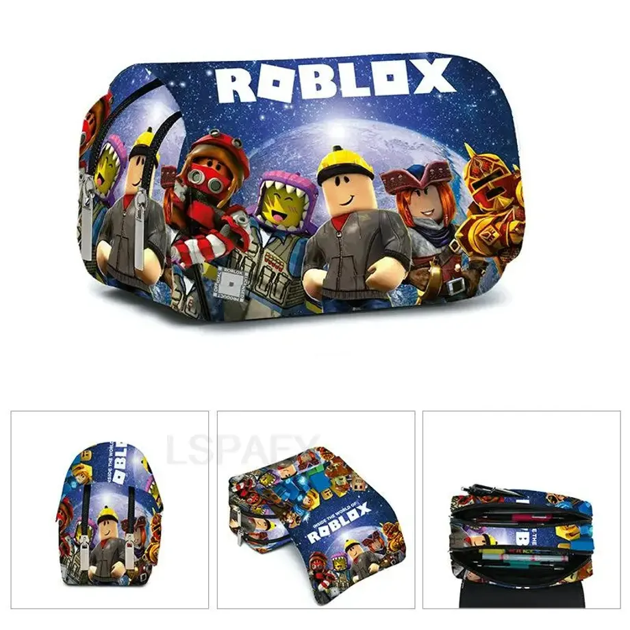 Dětský dvoukomorový penál na školní potřeby s motivem Roblox