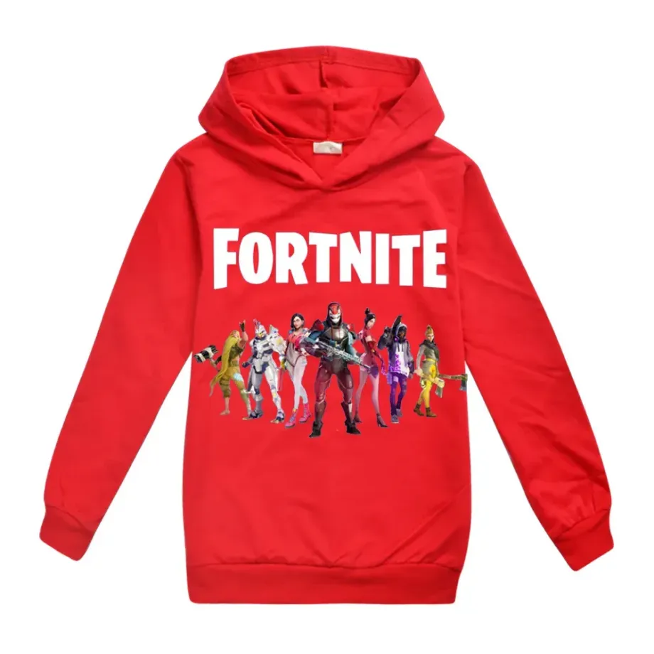 Dětská mikina s kapucí a potiskem oblíbených postav ze hry Fortnite - různé barvy