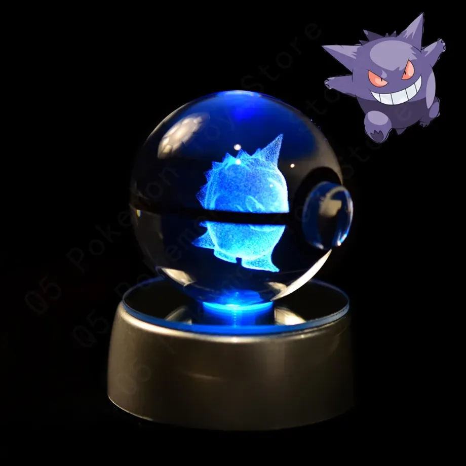 Roztomilá 3D stolní lampa ve tvaru Pokébalu s motivem Pokemonů