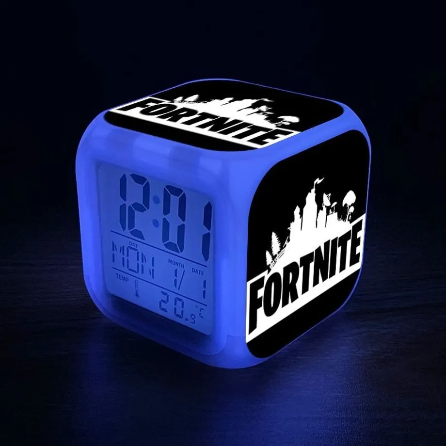 Originální svítící budík s motivem počítačové hry Fortnite 01 no box