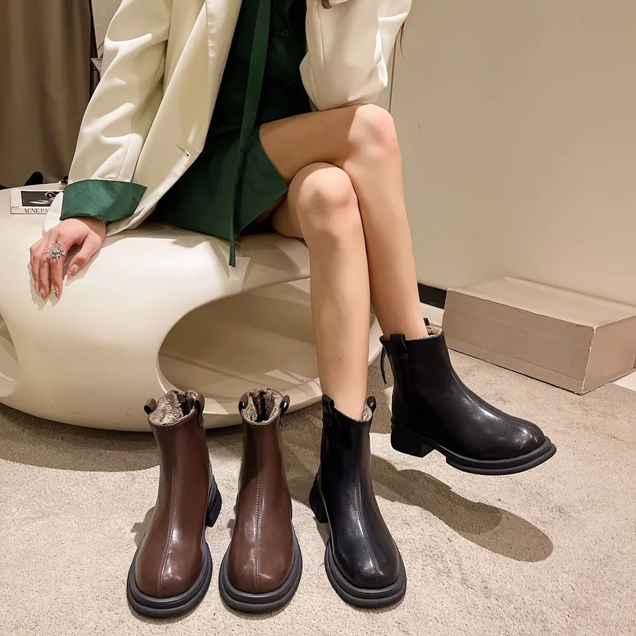 Dámské zimní chelsea boots s kožíškem - teplé a stylové