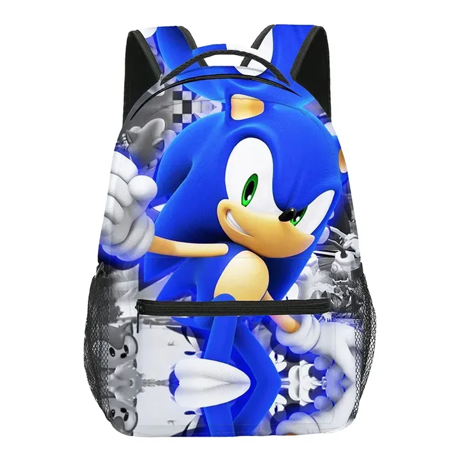 Dětský trendy školní batoh s motivem oblíbeného ježka Sonic