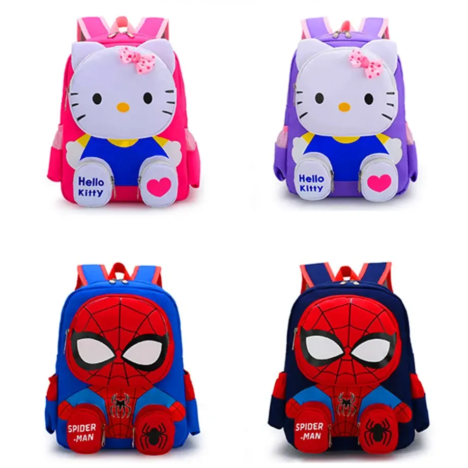 Dětský 3D batoh s motivem Hello Kitty nebo Spiderman