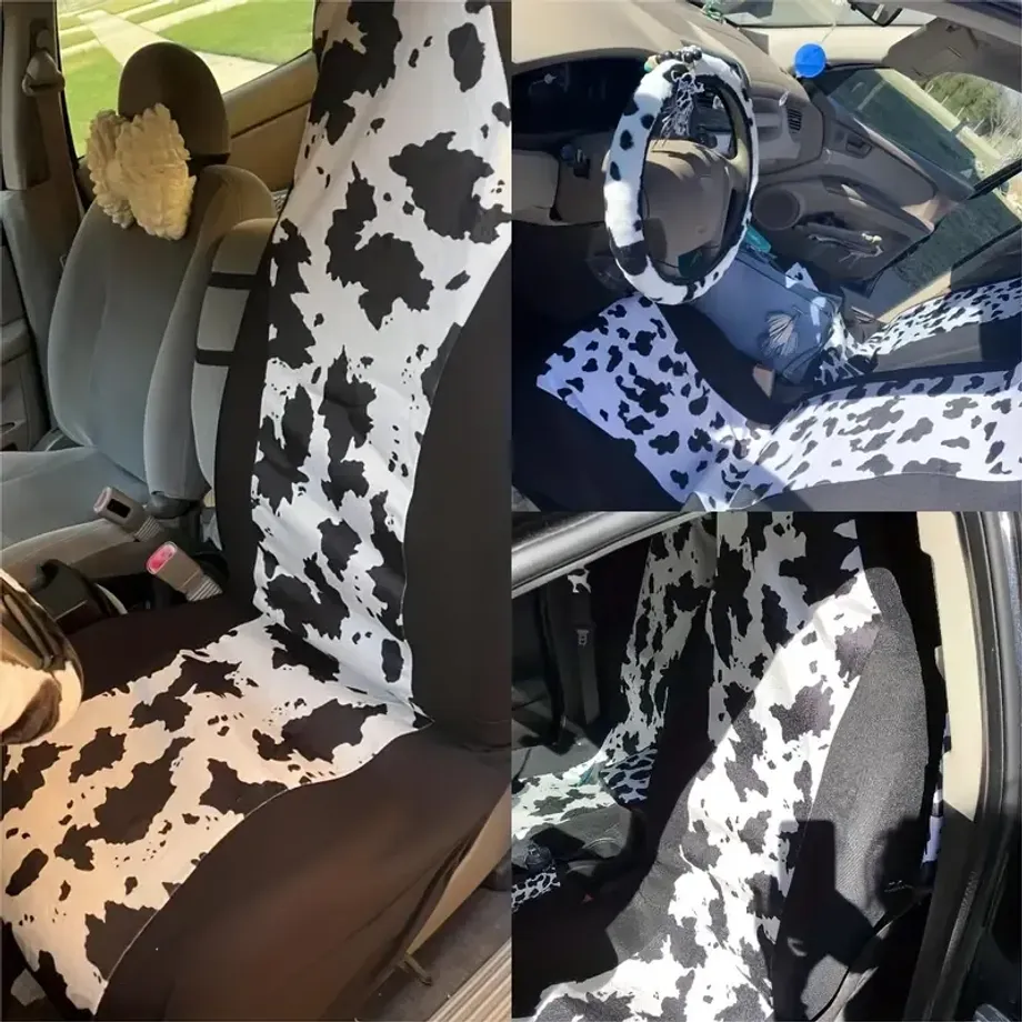 2ks Cow Pattern Jednodílný Car Universal Potah na