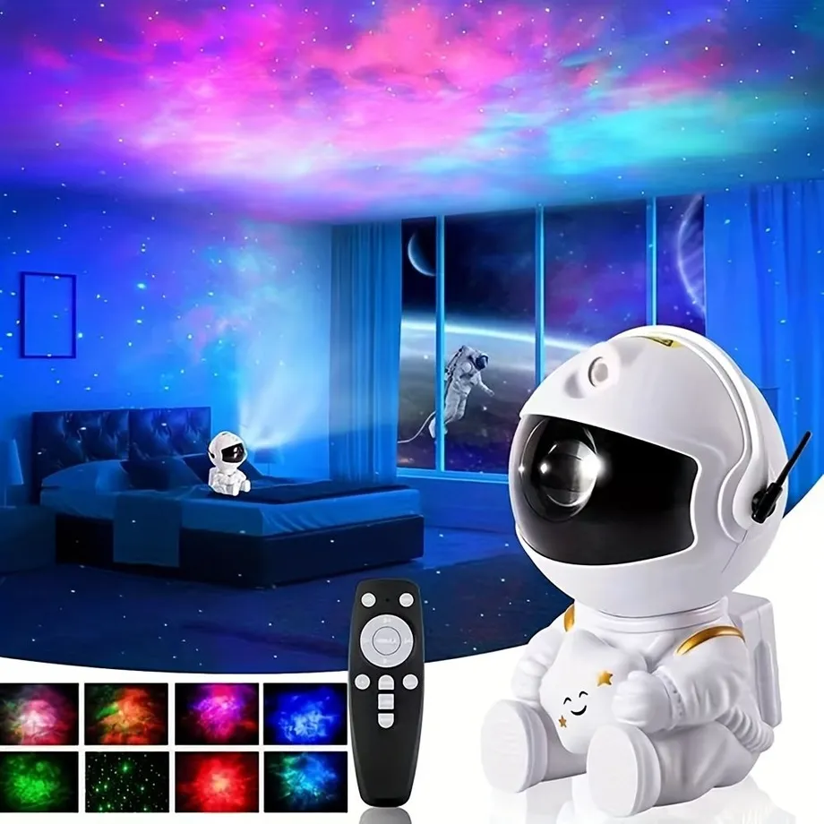 1ks Astronaut Star Projector Galaxy Night Light, Sky Decor Lampa Pro Vánoce V Ložnici, Malá A Jasná LED Světla Pro Astronauty, Hvězdný Oblak Vesmírná Mlhovina S Dálkovým Ovládáním