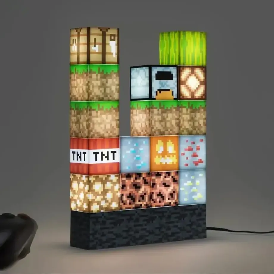 Herní noční světlo Minecraft pro děti a dospělé - LED stolní lampa