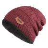 Triangular Logo Wool Hat--burgundy