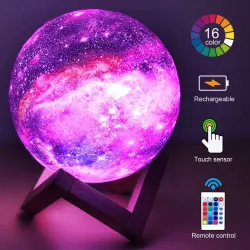 3D tisk dobíjecí lampy Galaxy s dotykovým a dálkovým ovládáním