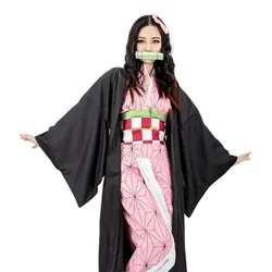 Anime Cosplay Kostýmní Set - Kimono s Grafickým Potiskem, Dámské Oblečení