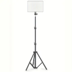 Kruhové LED světlo 25,4 cm se stativem (1,1 m) pro studio, fotografii, líčení, schůzky, skupinová selfie, živé streamování