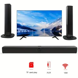 Domácí kino 3D prostorový zvuk bezdrátový odnímatelný reproduktor 20W multifunkční subwoofer soundbar s podporou skládání pro TV/PC