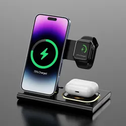 Bezdrátová nabíječka 3 v 1 30 W pro iPhone 14 13 12 Pro Max Apple Watch 8 7 Samsung Watch 5 AirPods rychlá nabíjecí stanice