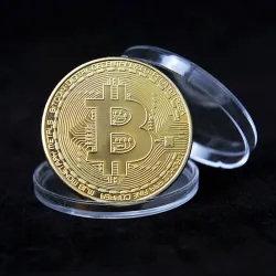 Kreativní suvenýr pozlacené Bitcoin mince