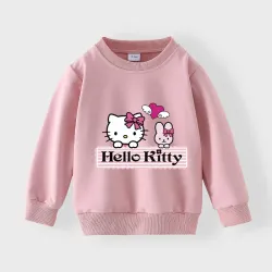 Dětská mikina s dlouhým rukávem, potiskem kočky Hello Kitty a v různých barvách