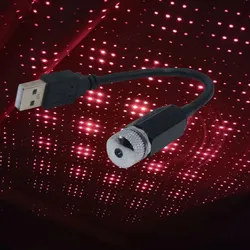 LED USB projektor do auta - červená a fialová barva