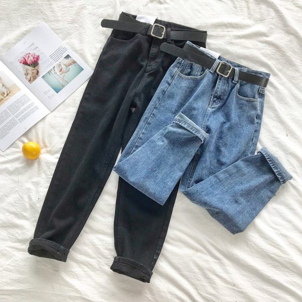 Dámské stylové džíny s páskem Gemma