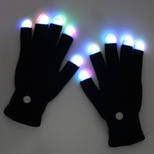 Unisex zimní rukavice s LED špičkami