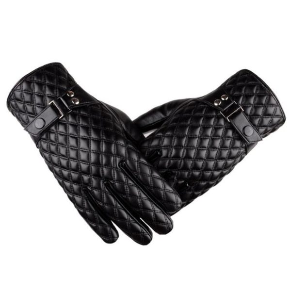 Pánské kožené rukavice s páskem