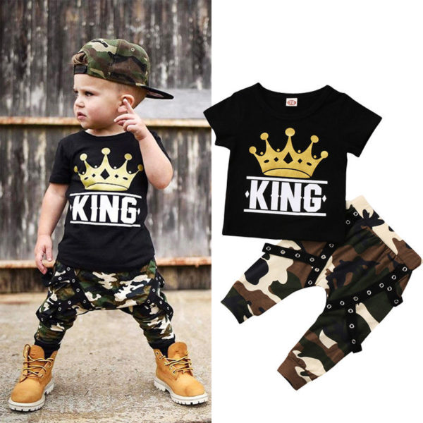 Dětská stylová souprava King – kalhoty + tričko