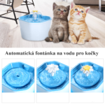 Automatická kočičí fontána s květinou