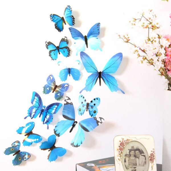 Samolepící 3D motýlci na zeď -12 ks