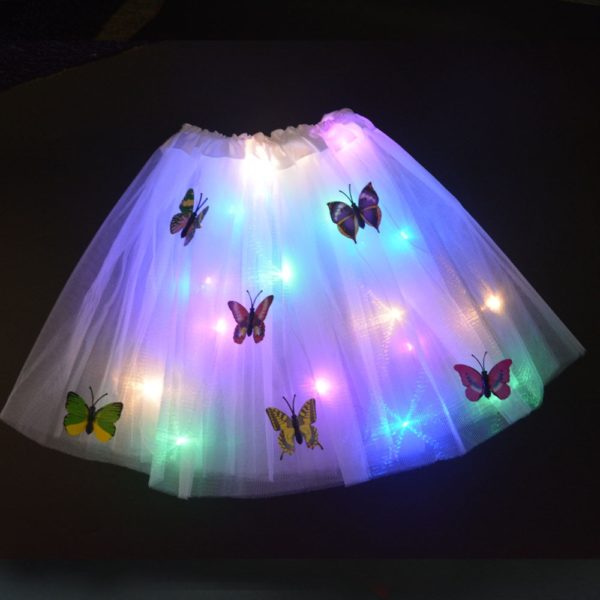 Dětská svítící sukně zdobená motýlky