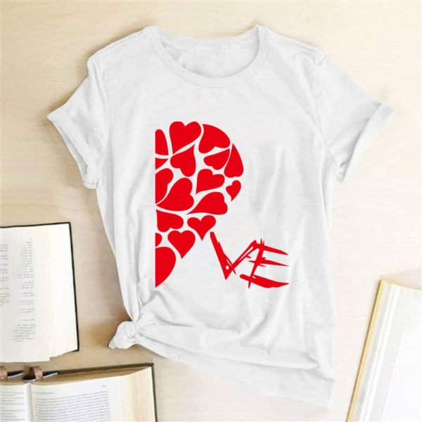 Valentýnské tričko pro zamilované páry s polovinou srdce