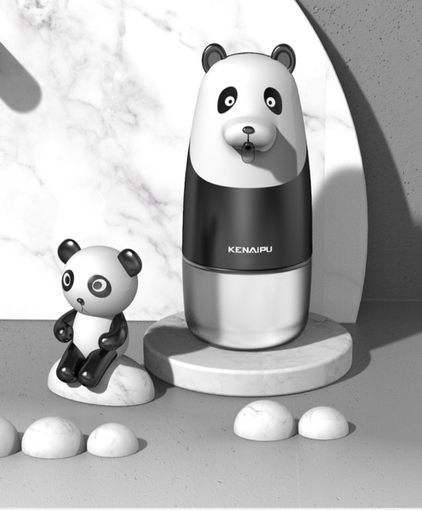 Automatický dávkovač pěnového mýdla ve tvaru pandy