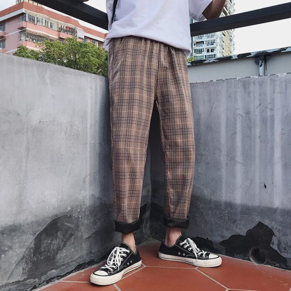 Pánské kostkované kalhoty v hip-hop stylu