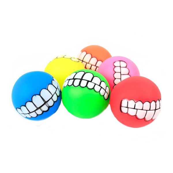 Vtipný míček pro psy s vyceněnými zuby