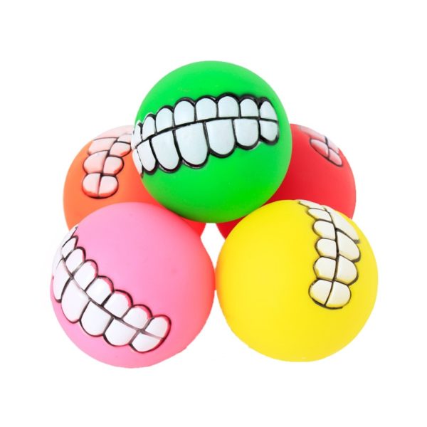 Vtipný míček pro psy s vyceněnými zuby