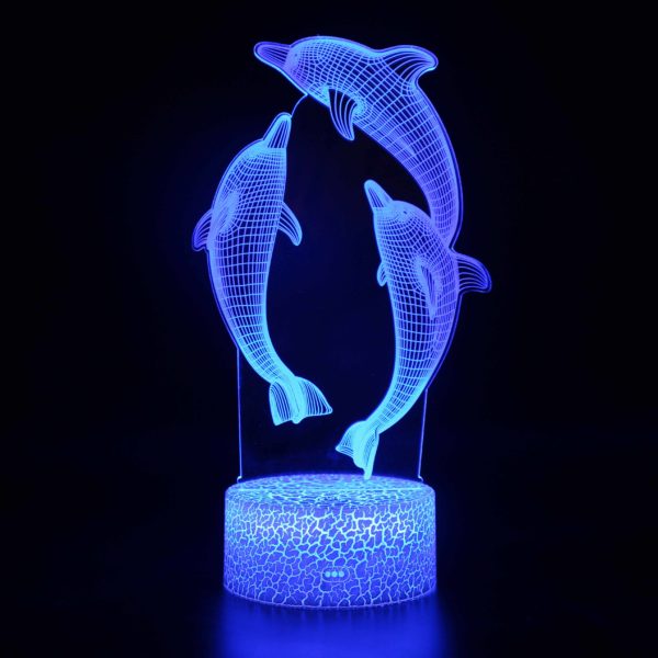 Roztomilá 3D lampa s delfínem
