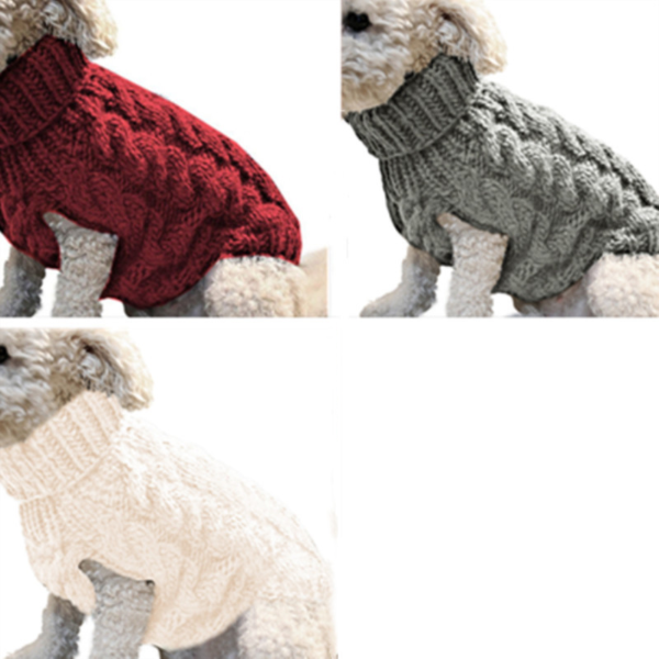 Teplý zimní svetřík pro malé a střední psy