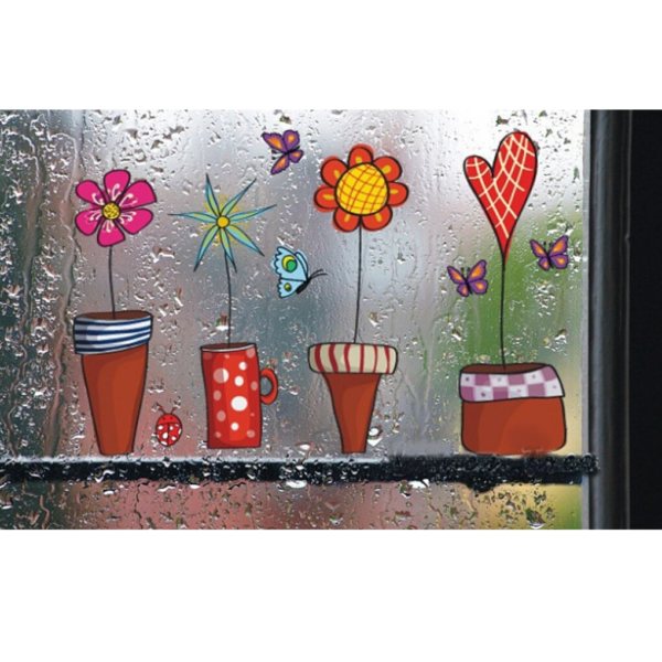 Nástěnná a okenní dekorační samolepka - květiny
