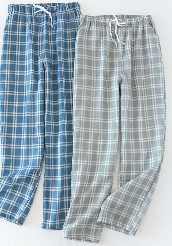 Pánské kostkované pyžamové kalhoty a šortky