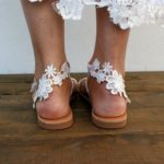Dámské letní krajkové roztomilé bílé sandálky