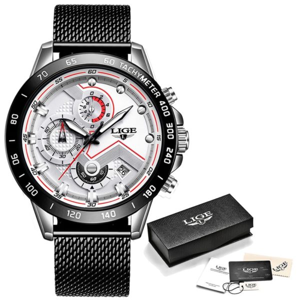 Pánské módní luxusní chronografové hodinky z nerezi