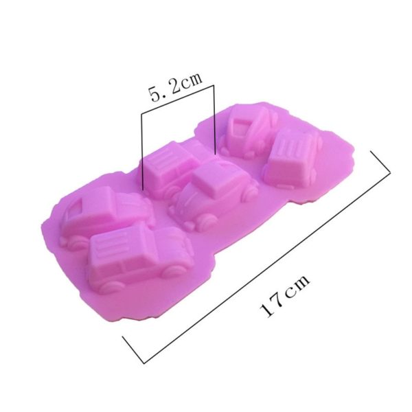 Silikonová fialková forma na dort a různé zdobení - autíčka