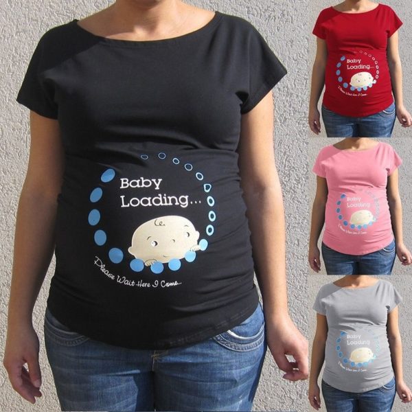 Krásné vtipné těhotenské triko s krátkým rukávem
