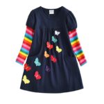 Dívčí šaty s motýlky a dlouhým rukávem