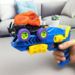 Kvalitní plastová dětská pistole s autíčkem a hlavou dinosaura