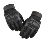 Motorkářské černé protiskluzové rukavice