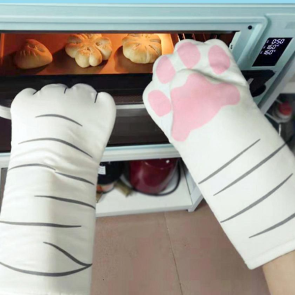Kuchyňské rukavice ve tvaru roztomilých kočičích pacek