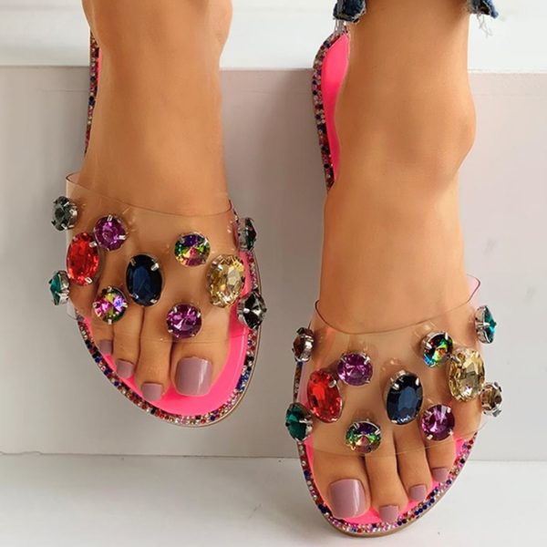 Dámské letní sandálky poseté barevnými krásnými kamínky - Cerna, 42