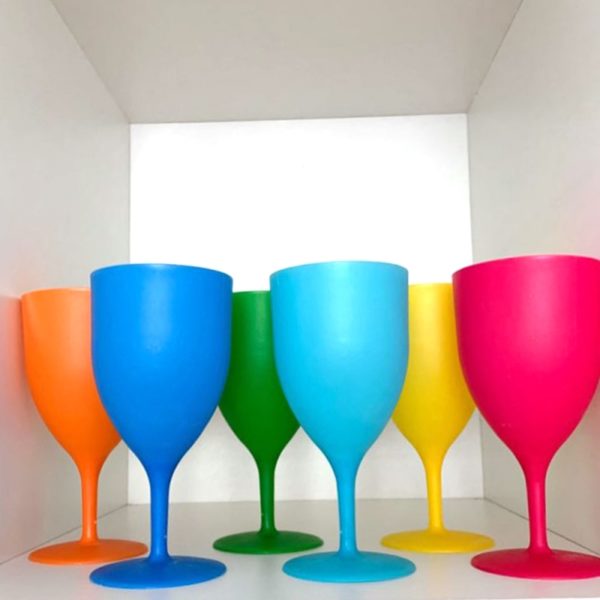 Sada matných barevných sklenic na víno - 6ks - 6pcs