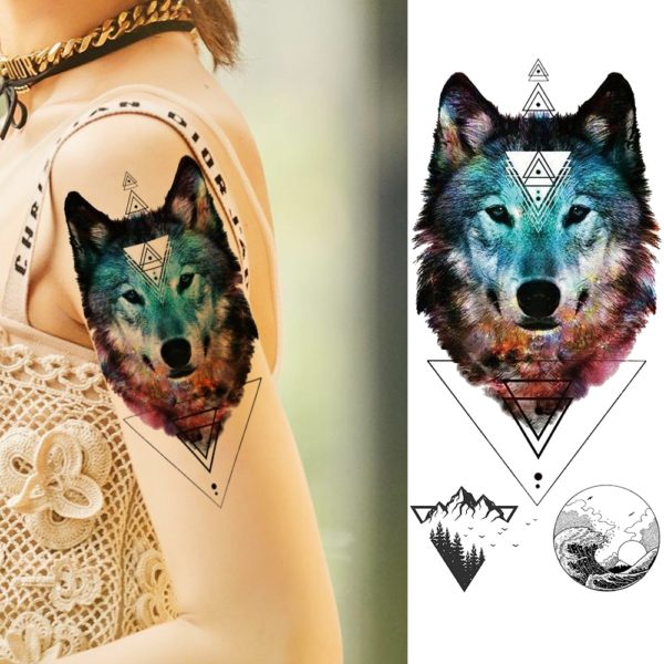 Krásné barevné dočasné tetování - DMZ152