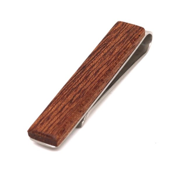 Dřevěná kravatová spona - Hnědá