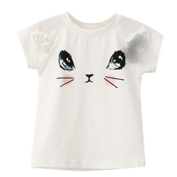 Dívčí tričko s potiskem kočky - 2 barvy - Bila, 5