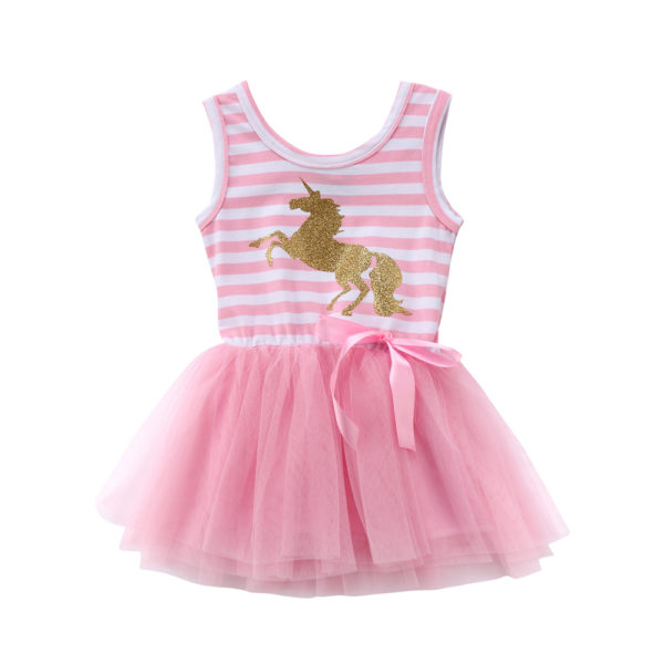 Dívčí šaty s jednorožcem - Růžové - 5