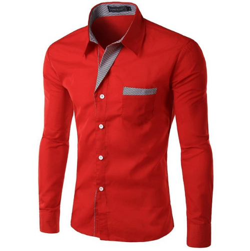 Luxusní pánská košile - Červená - S